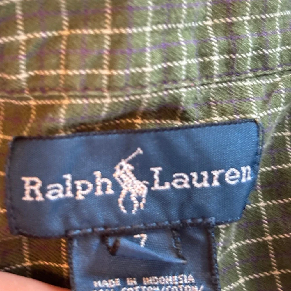Ralph Lauren Boys Shirt 7 Plaid Cotton‎ Button Down Preppy Classic School 20188